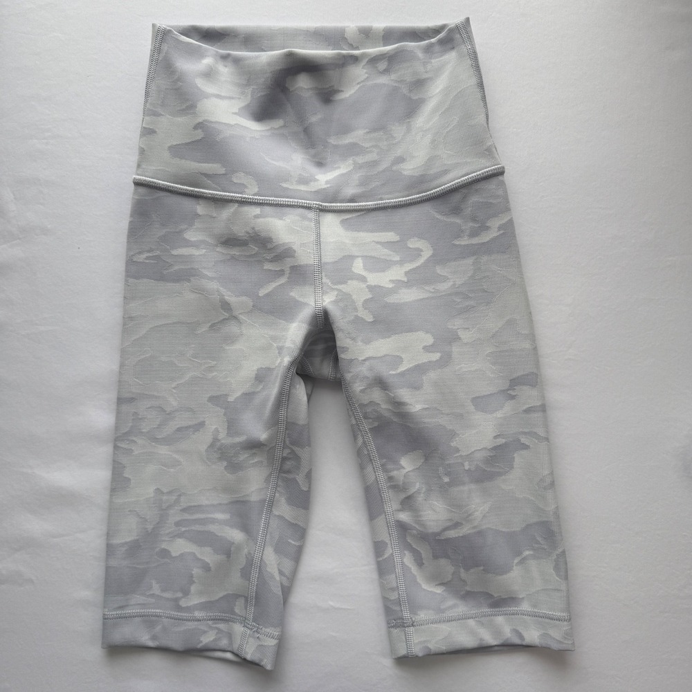 Lululemon Wonder Under Crop Leggings Grey White Camo High Rise Size 2 Yoga - Picture 9 of 10